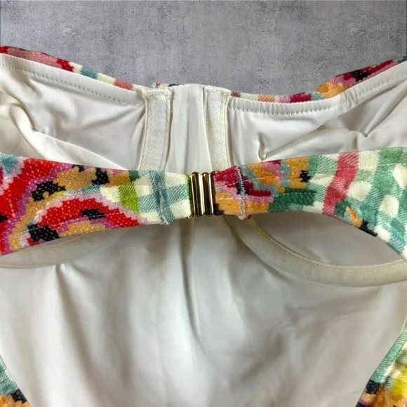 FARM Rio Banana Vichy One Piece Swimsuit Size Small